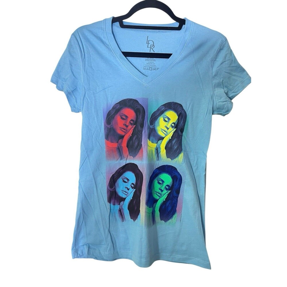 Lana Del Rey Ray 4 Colour Poster Graphic Official Licensed Skinny T-Shirt Medium